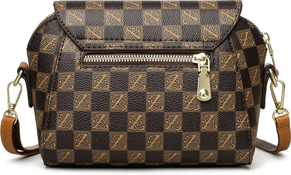 Monogram Check Crossbody Sling Bag — Stylish Everyday Mini Purse